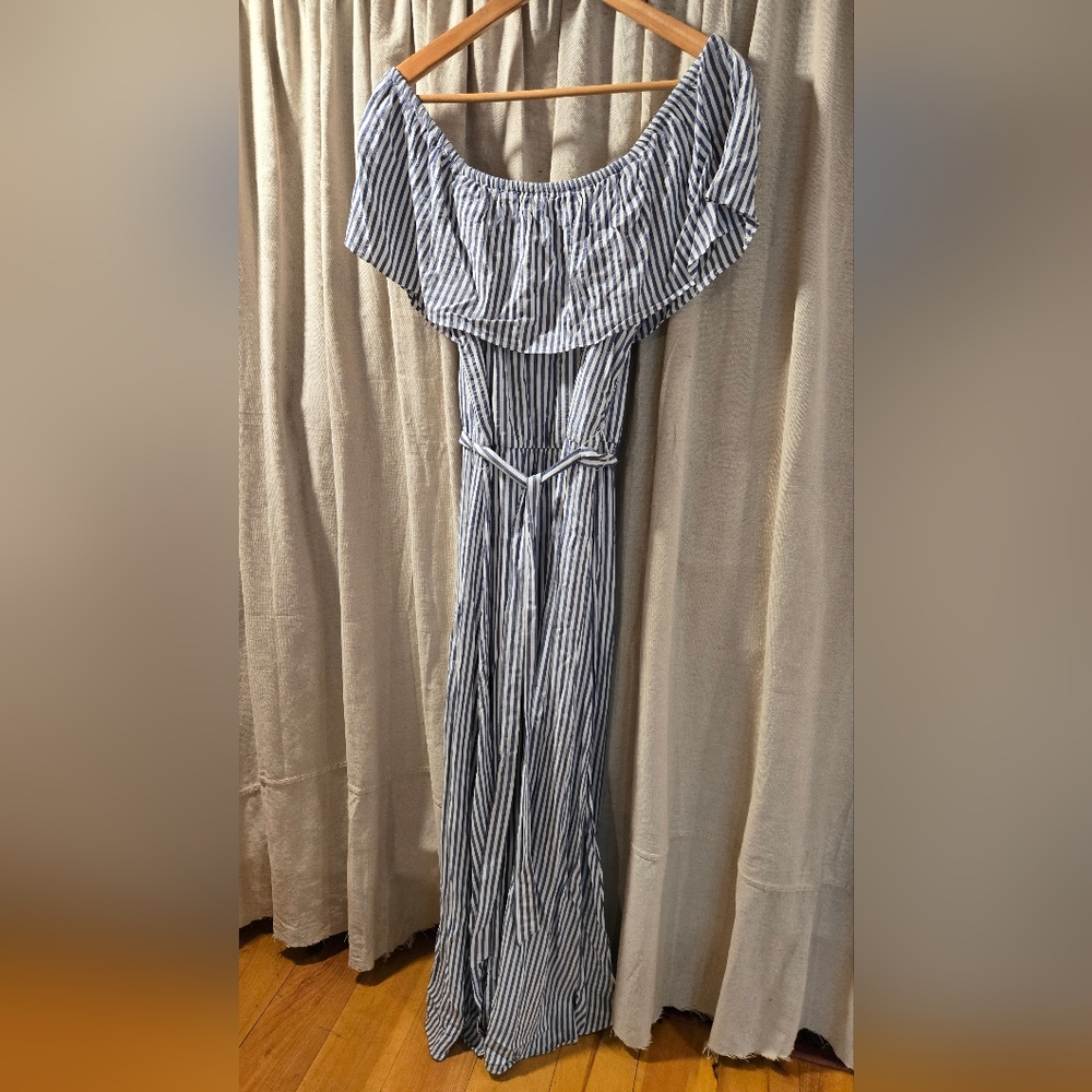 Maurices Black and White Striped Maxi Dress